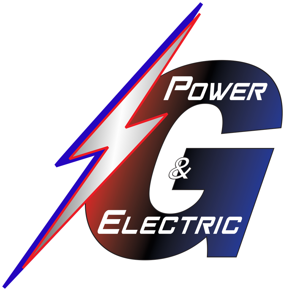 G Power & Electric logo: a silver lightning bolt beside a red, black and navy letter G